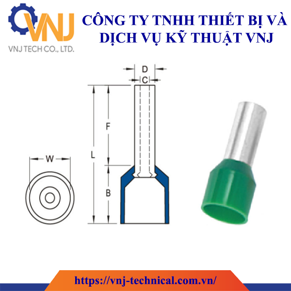 Đầu cos pin rỗng bọc nhựa KST