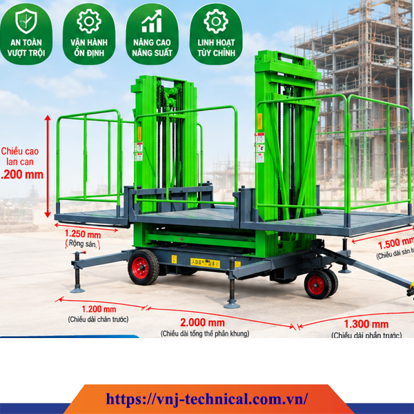 Giàn giáo nâng điện di động 6m
