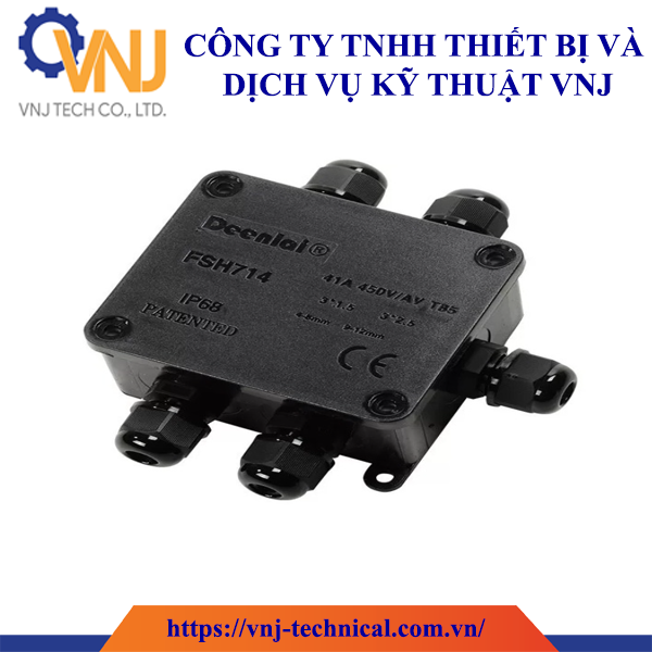 Hộp Nối Điện Chống Nước 2–3–4–5–6 Ngả Deenlai FSH714 IP68
