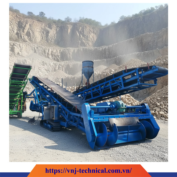 Máy Gạt Liệu Công Nghiệp Kết Hợp Băng Tải Thu Hồi Vật Liệu