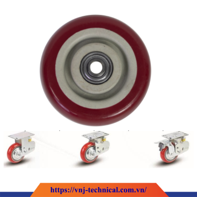 Bánh xe đẩy PVC chịu tải 80–130kg