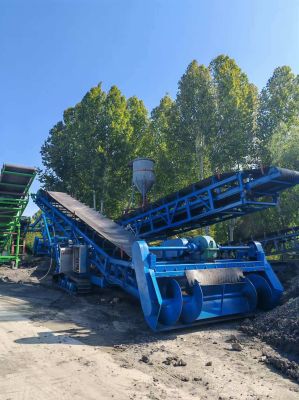 Máy Gạt Liệu Công Nghiệp Kết Hợp Băng Tải Thu Hồi Vật Liệu