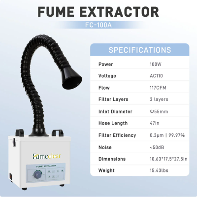 Máy Hút Khói Công Nghiệp FumeClear FC100A 100W