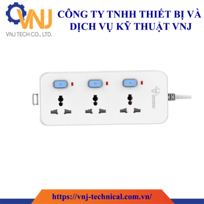 Ổ cắm điện đa năng GONGNIU 3 lỗ 3 công tắc GNVN-N3030-50 (dây 5m)