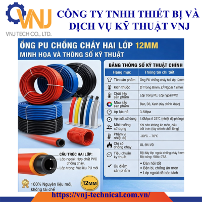 Ống PU chống cháy D12 (12mm)